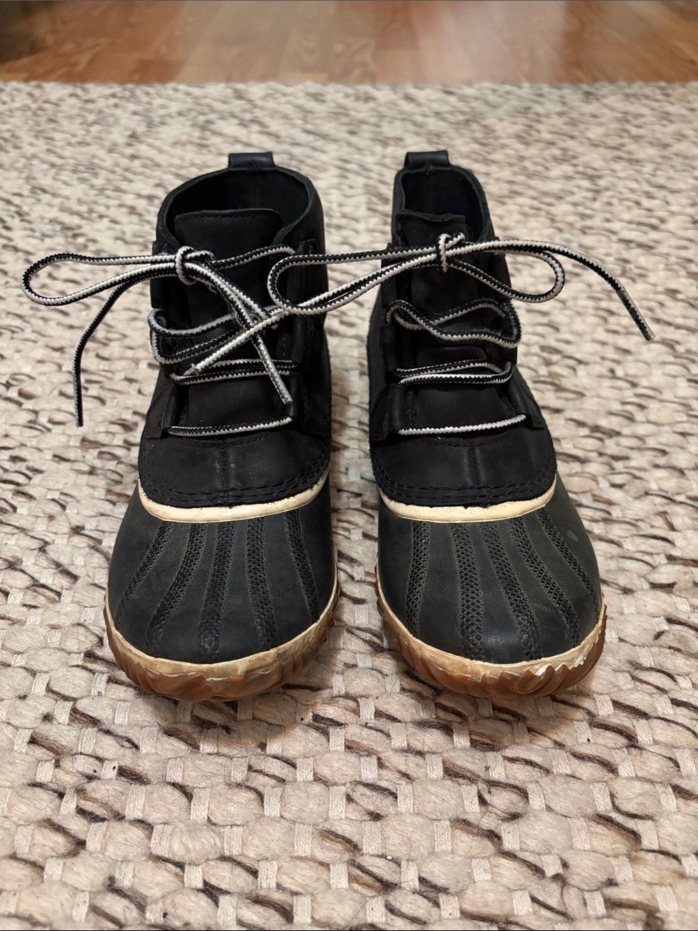 Sorel Black and Gum Lace-Up Women's Winter/Rain Boots